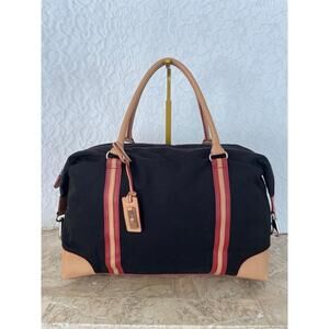 ETIENNE AIGNER black camel red striped carryon small-medium luggage travel bag